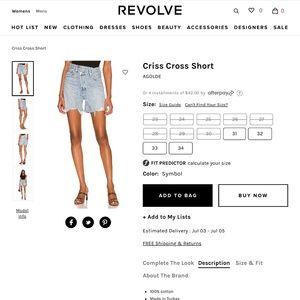 Agolde Criss Cross Shorts - 31
